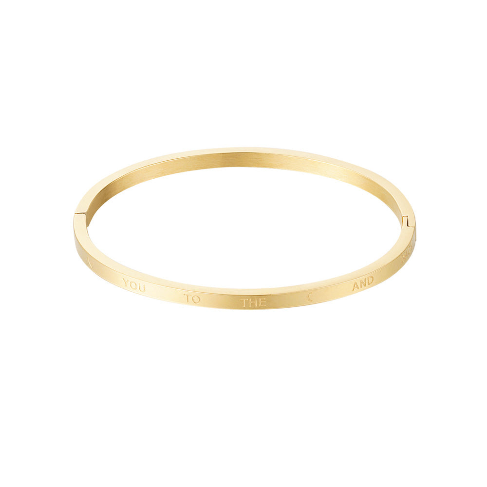 Bangle | Love you to the moon and back | Slavenarmband | Stainless steel armbanden | By Frances Falicia