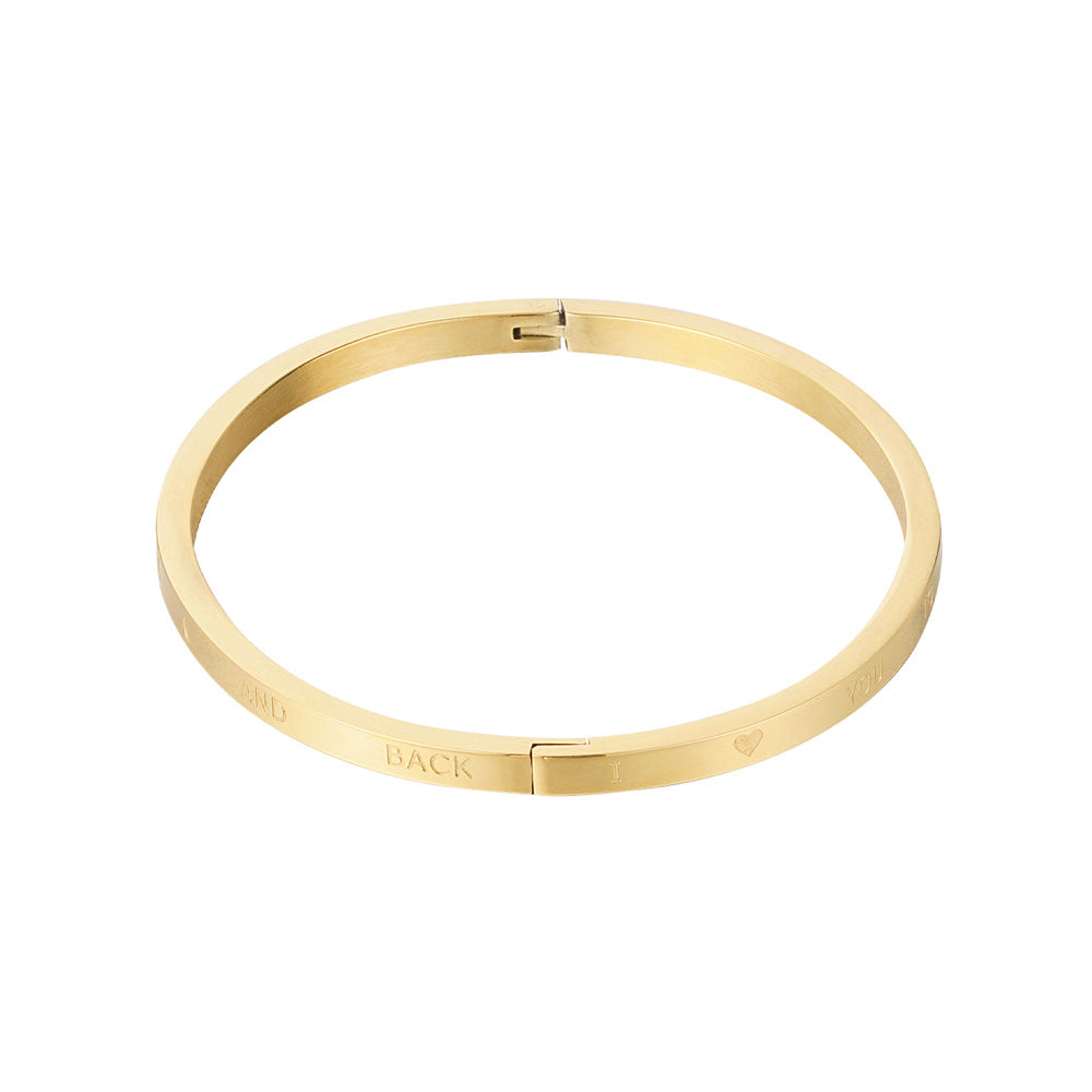 Bangle | Love you to the moon and back | Slavenarmband | Stainless steel armbanden | By Frances Falicia