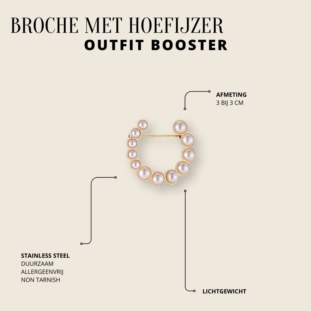 Broche | Hoefijzer met parels | Sieraden By Frances Falicia