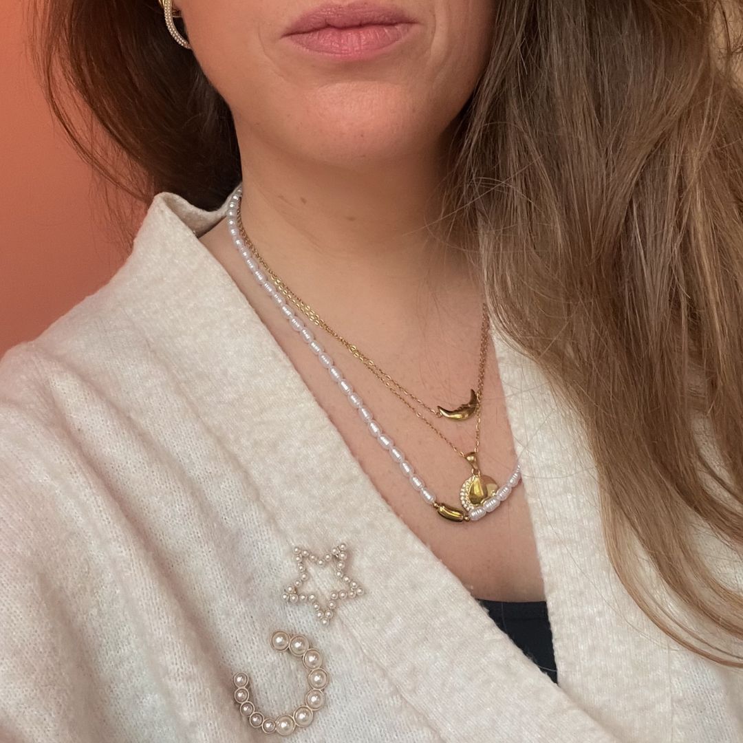 Broche | Hoefijzer met parels | Sieraden By Frances Falicia