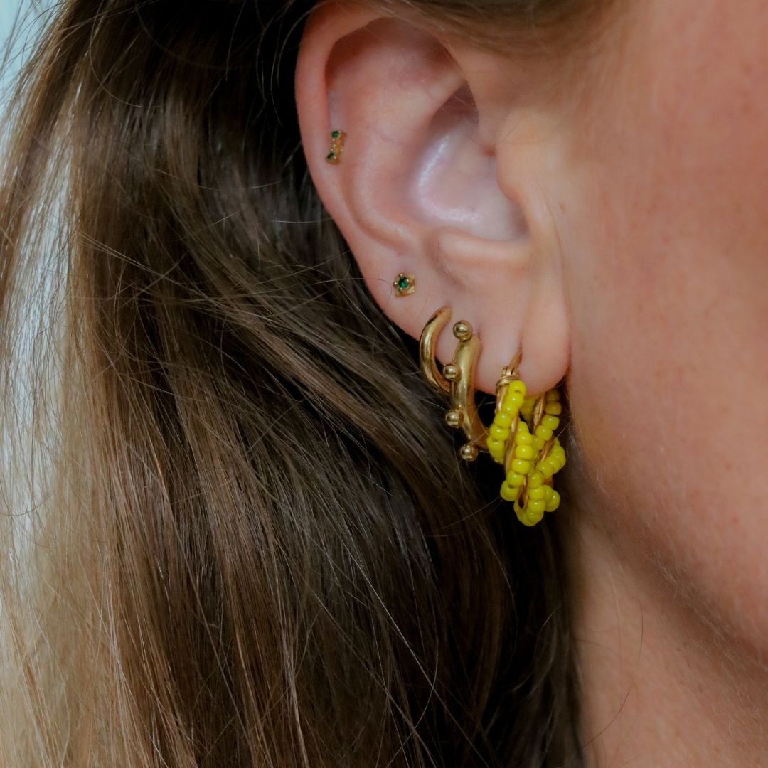 Creolen oorbellen | Oorringen | Geel | Oorbellen set | Waterproof oorbellen By Frances Falicia