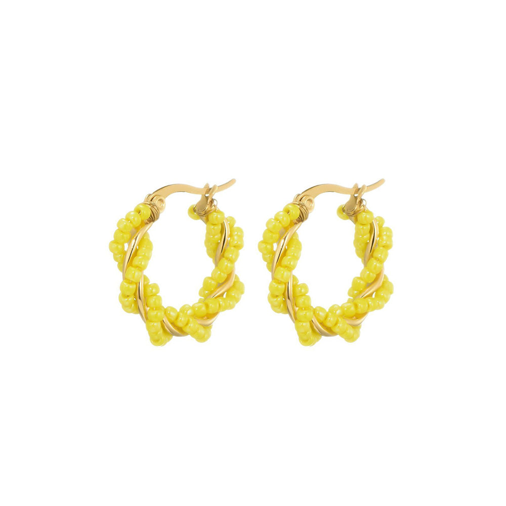 Creolen oorbellen | Bali Hoops | Oorringen | Geel | Nikkelvrije oorbellen | Stainless steel oorbellen | By Frances Falicia