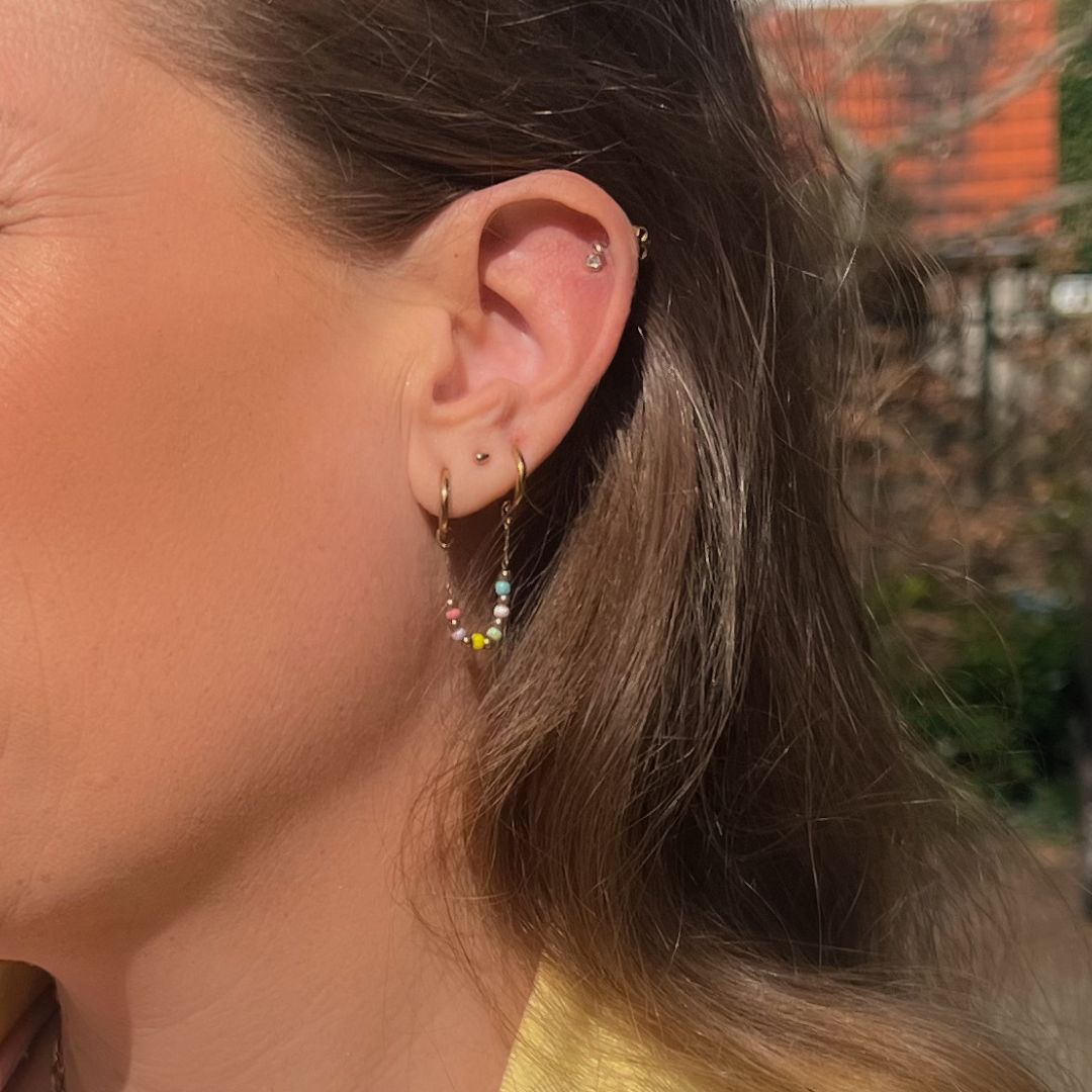 minimalistische oorknopjes zirkonia | Frances Falicia | Stainless steel sieraden