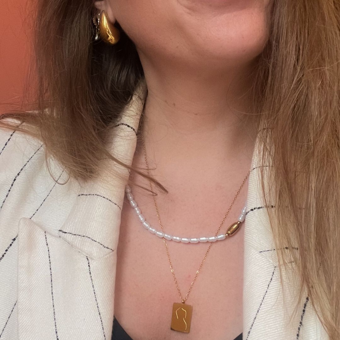 Female body necklace | Women sketch | Frances Falicia | Stainless steel sieraden