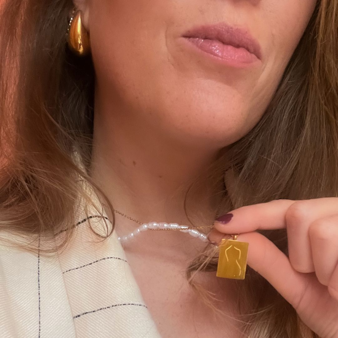 Female body necklace | Women sketch | Frances Falicia | Stainless steel sieraden