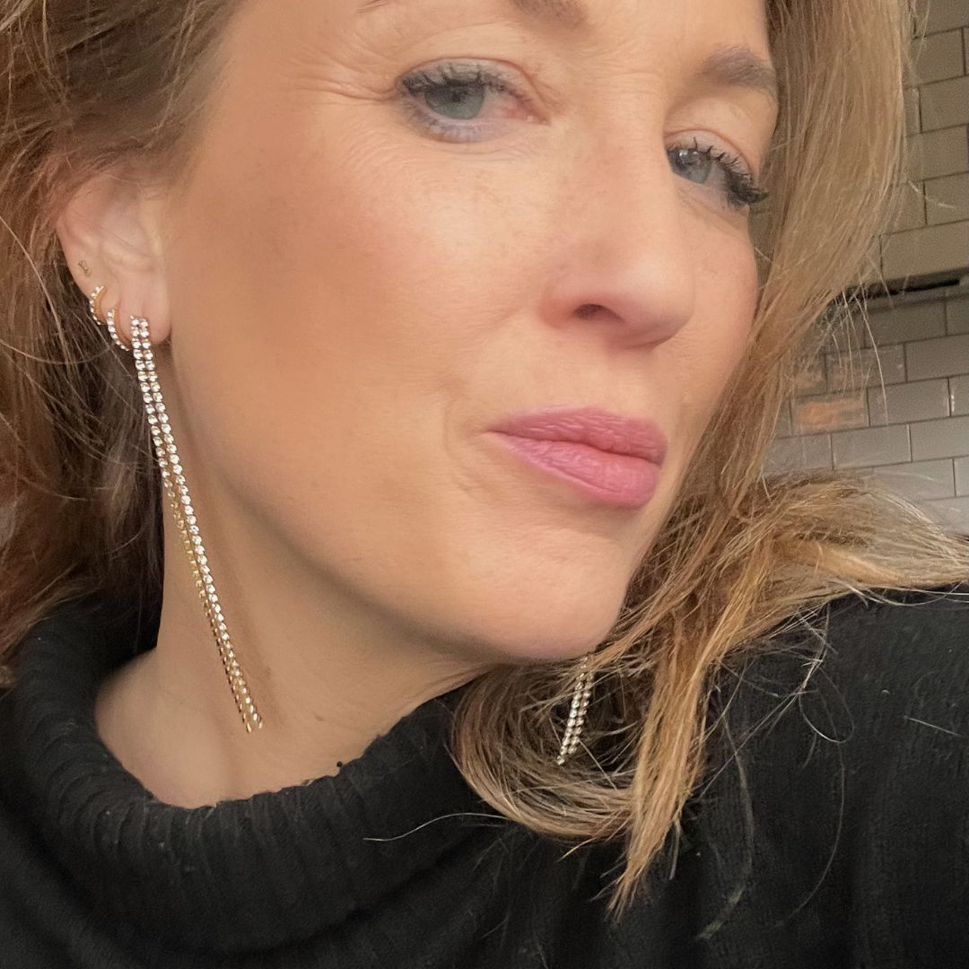 Frenzy | Lange oorbellen met zirkonia | Feestelijke oorbellen | Stainless steel oorbellen | By Frances Falicia