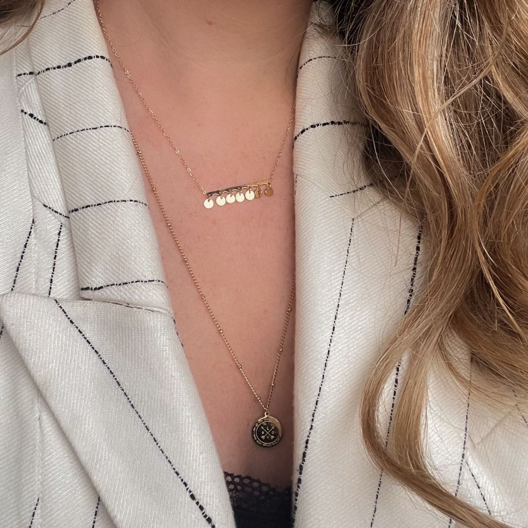 Ketting met staafje en bolletjes | Stainless steel sieraden By Frances Falicia