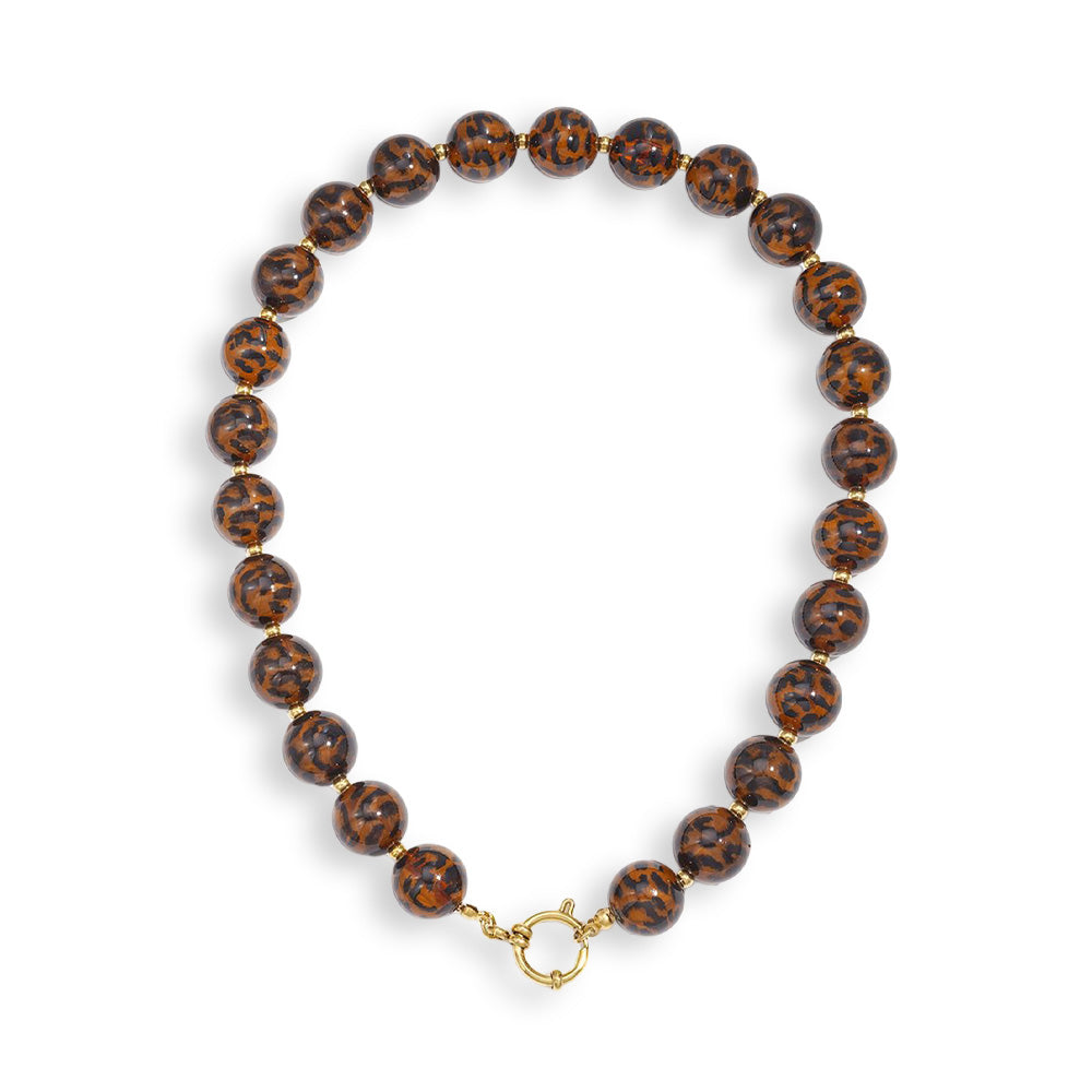 Leopard Glow Necklace | Kralenketting | Panterprint ketting | Sieraden By Frances Falicia