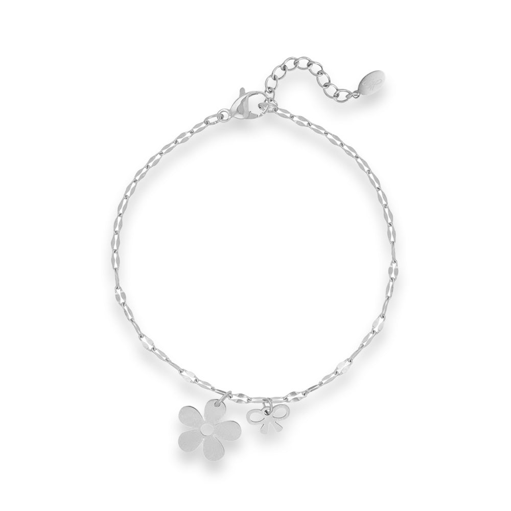 Armbanden set voor 2 | Armband met bloem en strikje | Sieraden By Frances Falicia