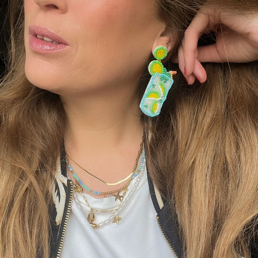 Mojito | Cocktail oorbellen | zomerse oorbellen | Sieraden By Frances Falicia