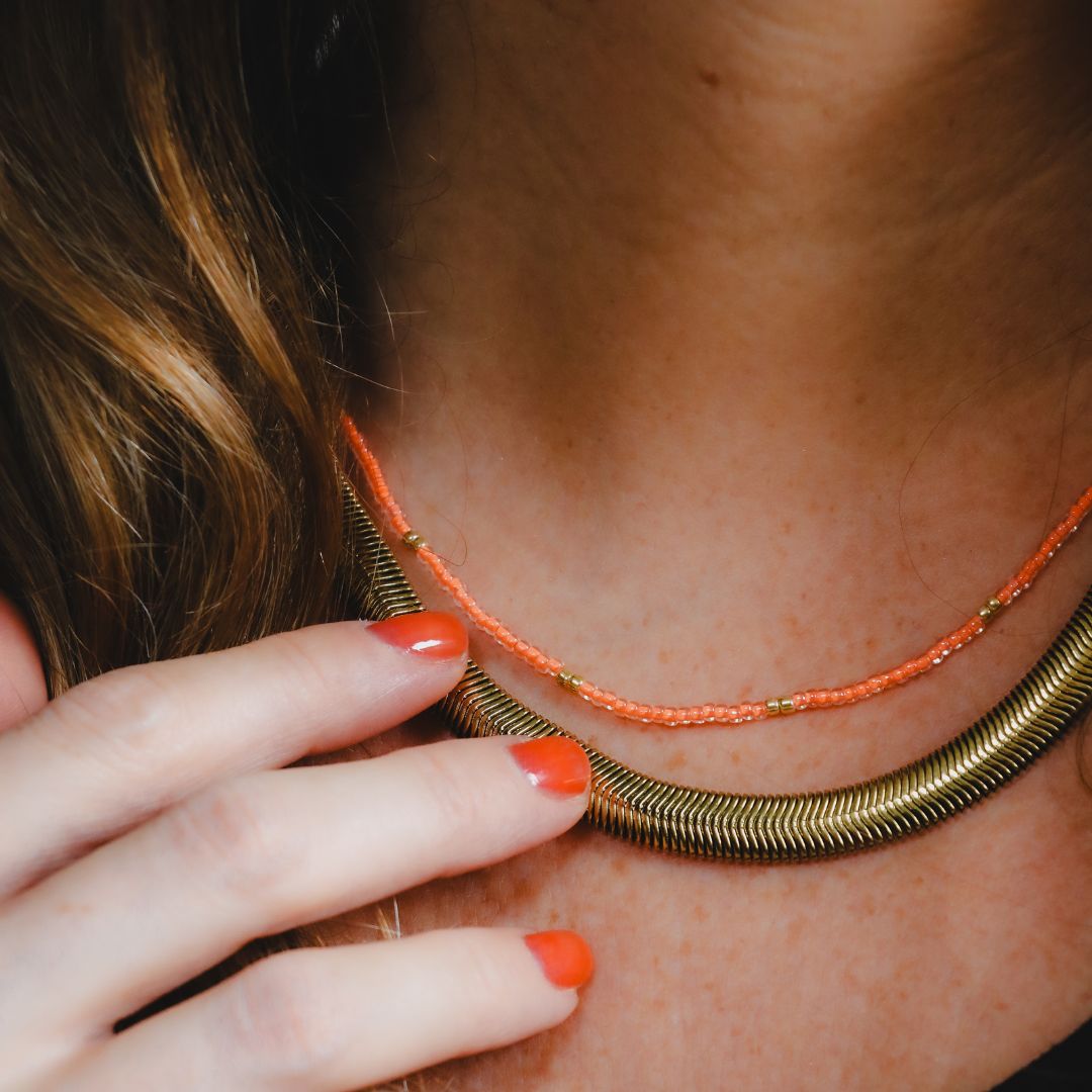 Miyuki kralen ketting | Oranje | By Frances Falicia