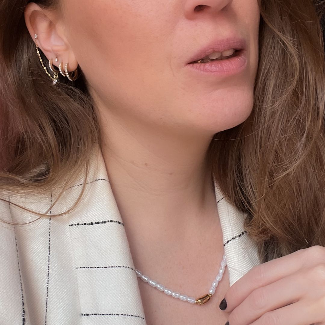 Pearl | Parelketting met kralen | Stainless steel sieraden | By Frances Falicia