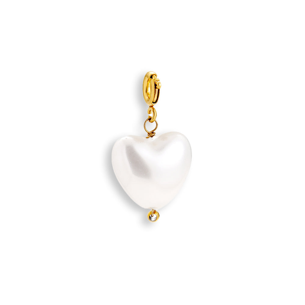 Pearly Heart Charm | Hartje bedel | hart hangertje | The Charm Bar | Sieraden By Frances Falicia