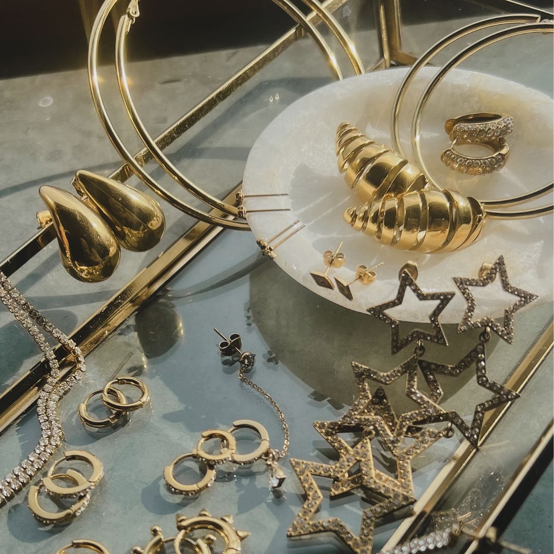 Frenzy | Lange oorbellen met zirkonia | Feestelijke oorbellen | Stainless steel oorbellen | By Frances Falicia