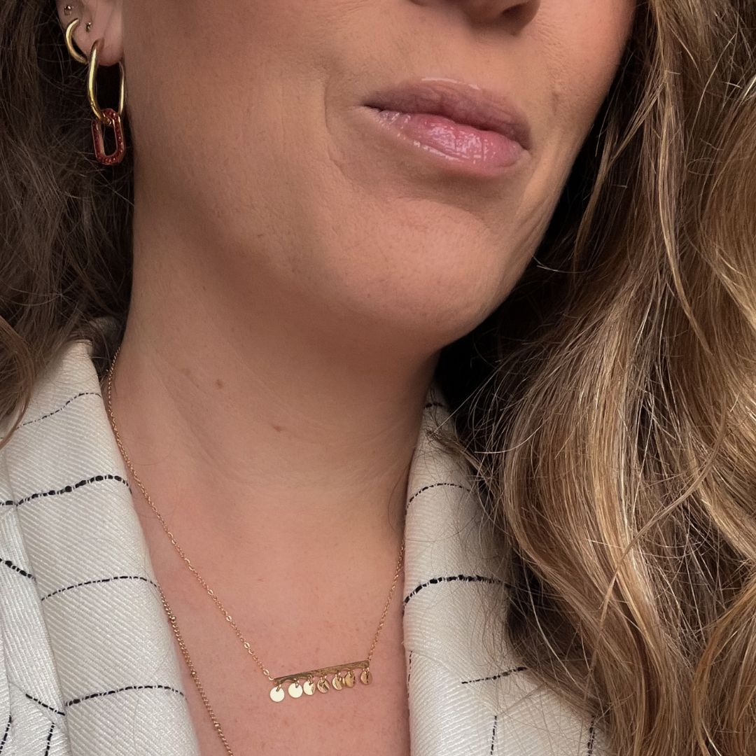 Ketting met staafje en bolletjes | Stainless steel sieraden By Frances Falicia