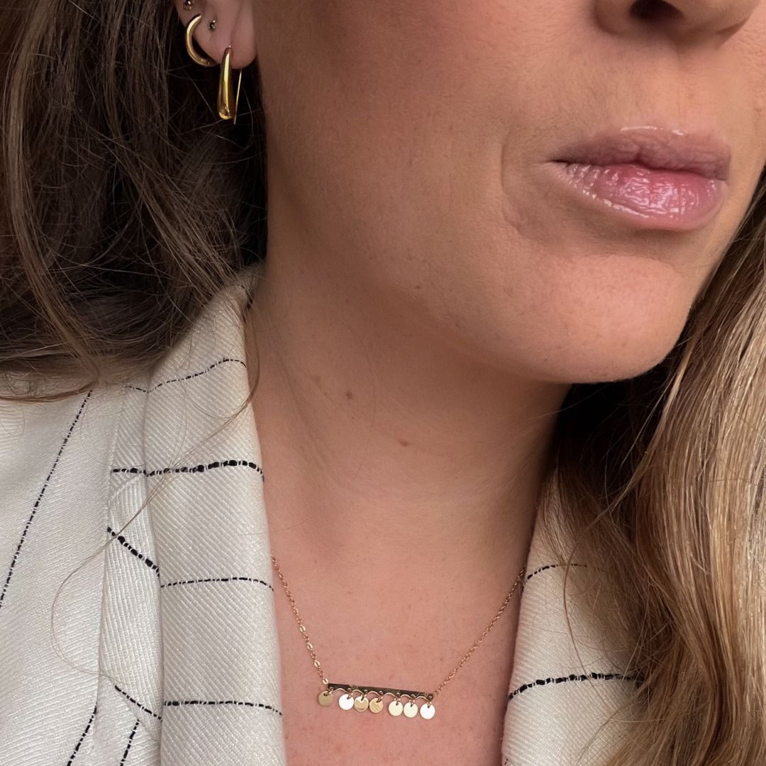 Ketting met staafje en bolletjes | Stainless steel sieraden By Frances Falicia