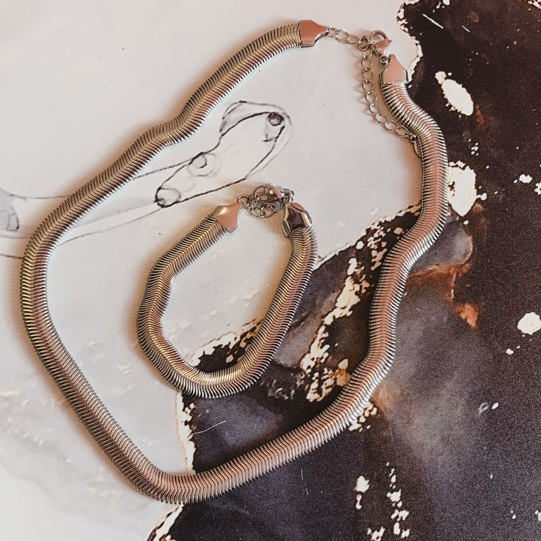 Snake ketting | Snake armband | stainless steel armband | stainless steel ketting | By Frances Falicia