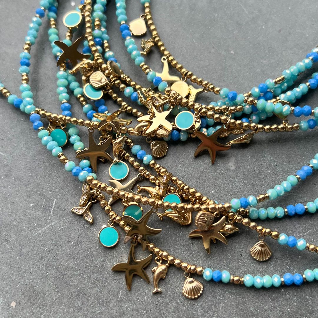 The Beach Necklace | Ketting met bedeltjes | Stainless steel sieraden By Frances Falicia