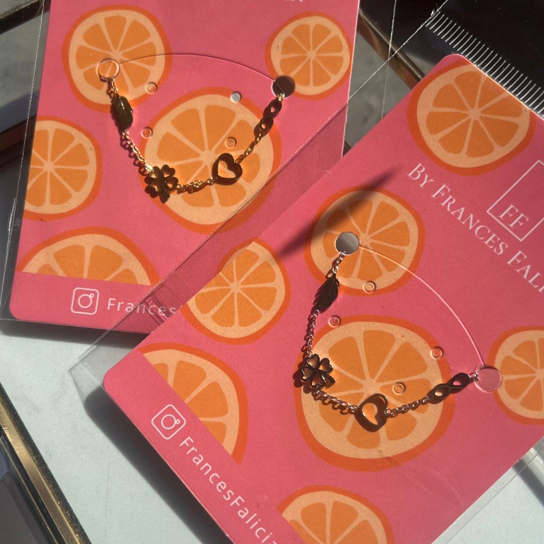 Armbanden set met klavertje, hartje en veertje | Armbanden By Frances Falicia