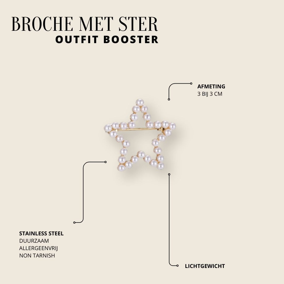Broche | Ster met parels | Sieraden By Frances Falicia