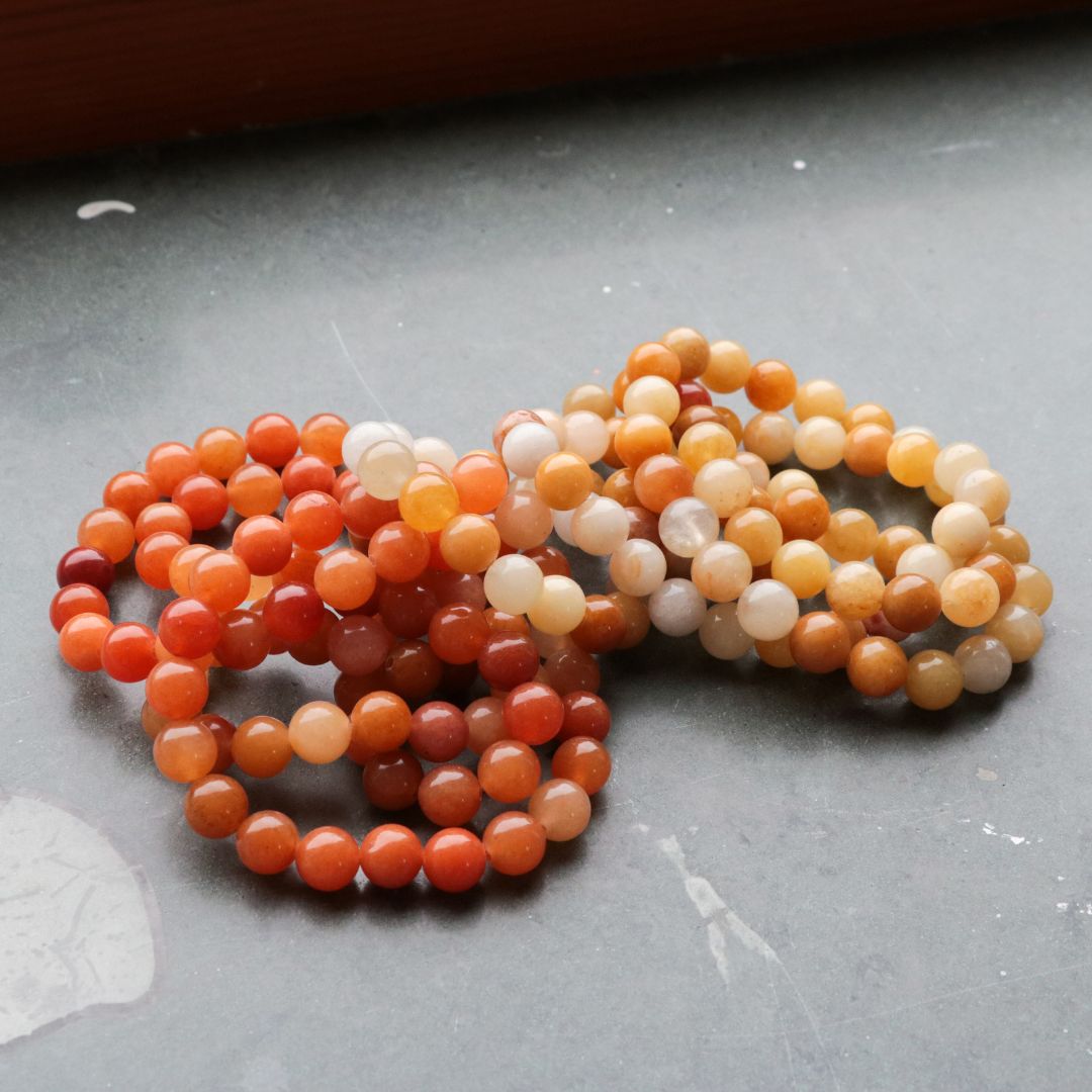 Rode Aventurijn armband | Edelsteen armband | 8 mm | Sieraden By Frances Falicia