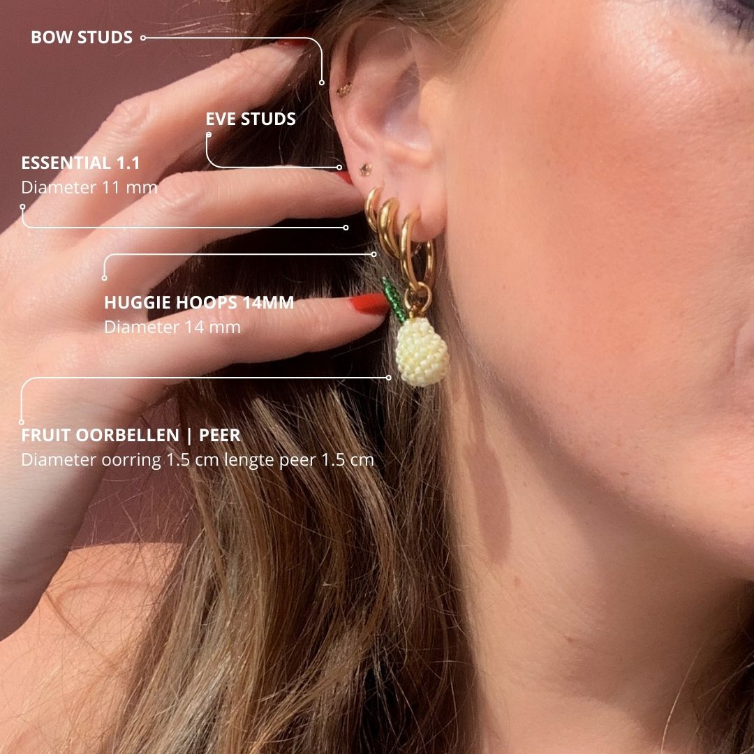 Fruit oorbellen | Miyuki oorbellen | Peer | Stainless steel oorbellen | By Frances Falicia