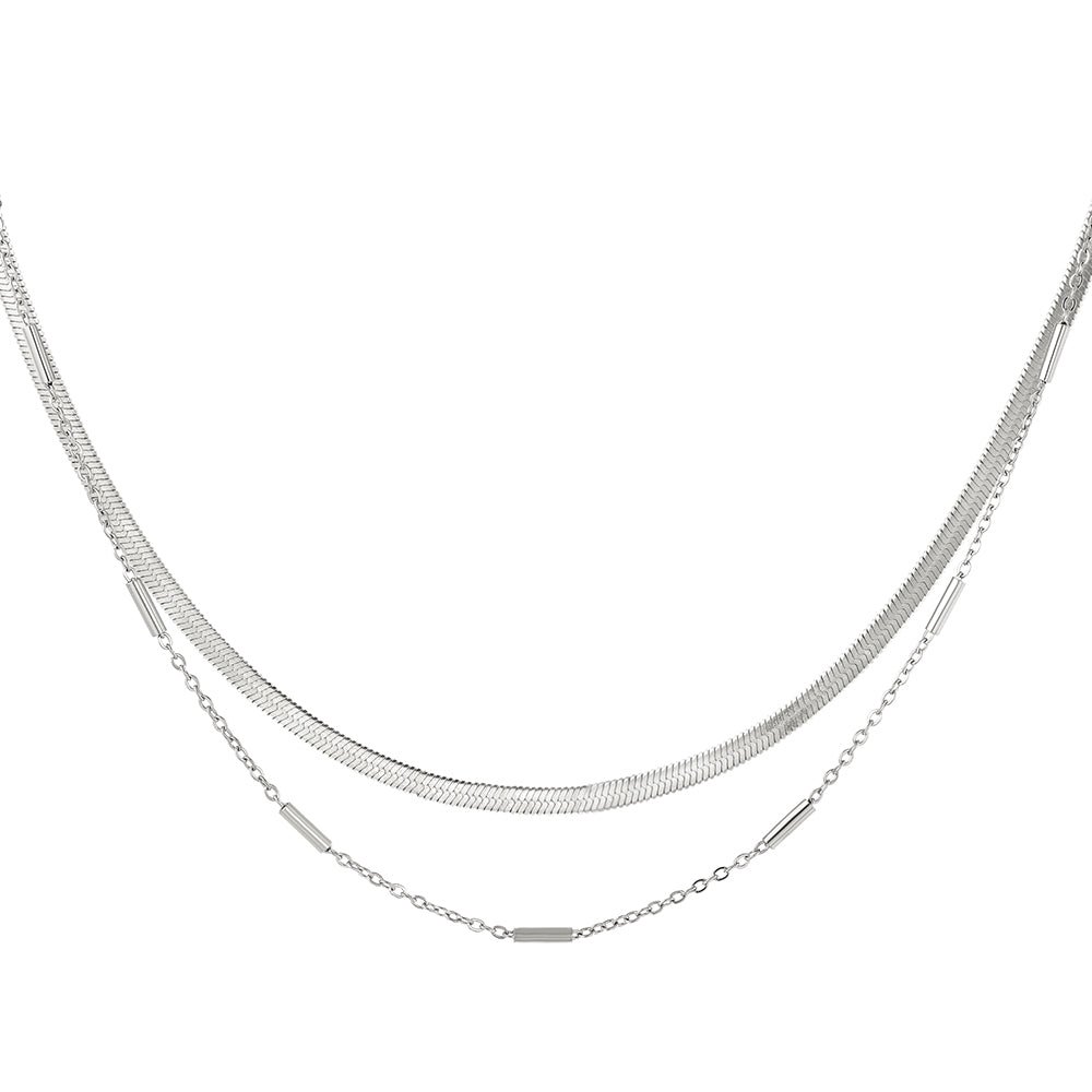Dubbele ketting twee laagjes zilver | Frances Falicia