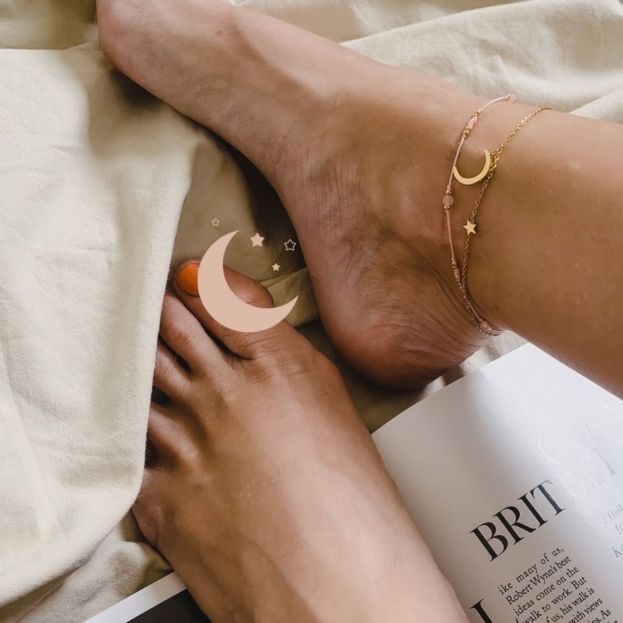 Bohemian enkelbandje | Enkelbandje met maan en ster | Frances Falicia