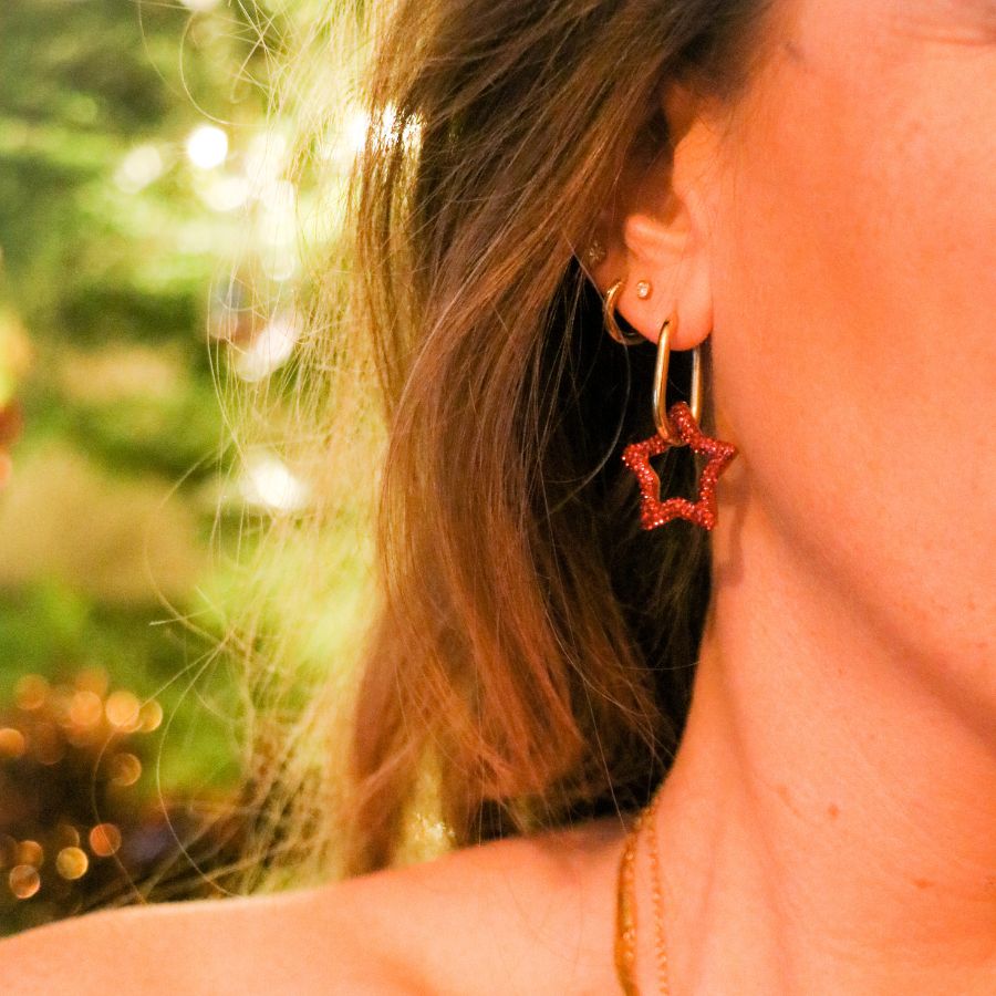 oval hoops met ster | oorbellenset | oorbellencombinatie | oorbellen | Frances Falicia