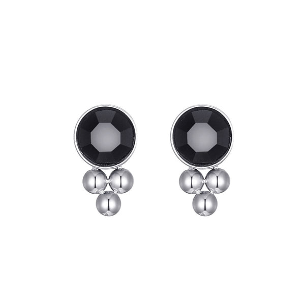 Oorknopjes Zilver | Studs met zwart diamantje