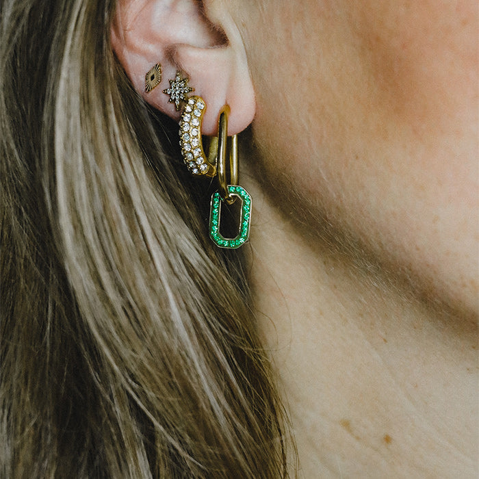 Pavé huggie hoops | Huggie oorbellen | oval hoops | Frances Falicia