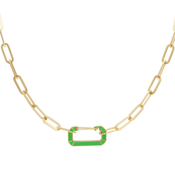 Schakelketting met grote schakel | Groen | Frances Falicia