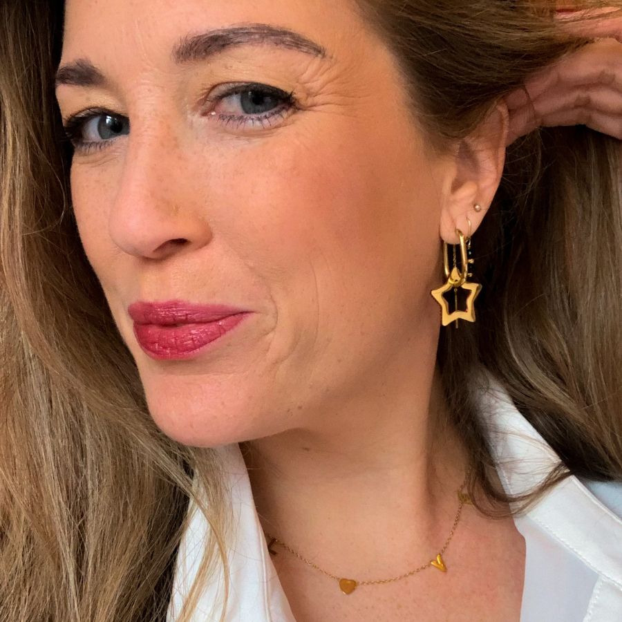 Ster oorbellen | Love ketting | Oorbellencombinatie | Frances Falicia | Stainless steel sieraden