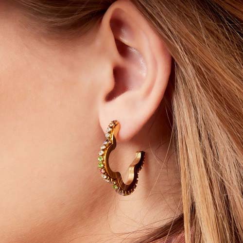 clover hoops met regenboog zirkonia | Frances Falicia