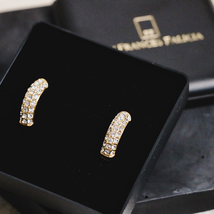 Pavé huggie hoops | Huggie oorbellen | 18mm | Stainless steel oorbellen By Frances Falicia