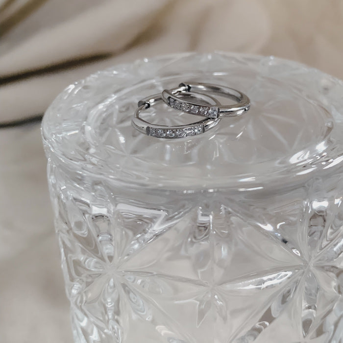 oorringen met steentje | zirconia hoops | Frances Falicia