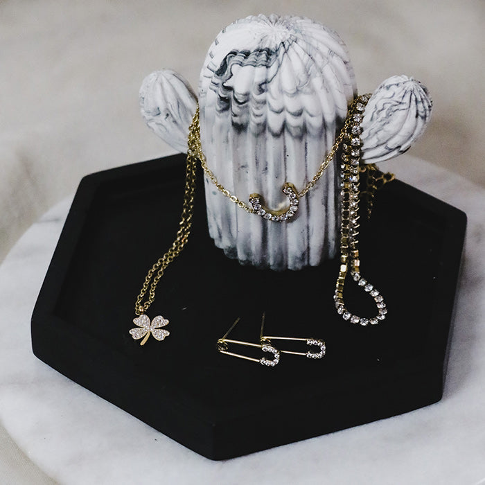 Geluksarmband | Hoefijzer armband | Zirkonia armband | Klavertje vier ketting | Frances Falicia