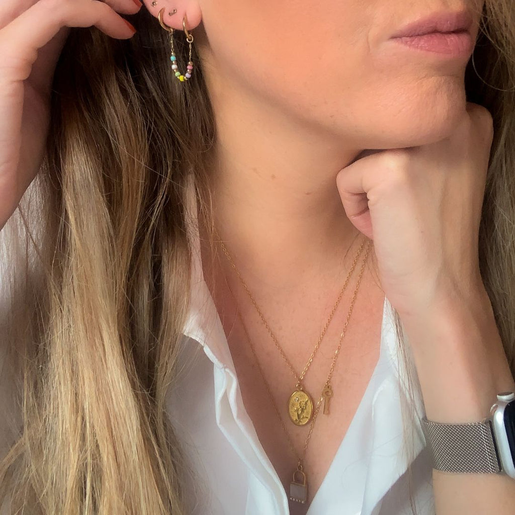 Ketting met slotje en sleutel | Unlock my heart | Goud | Stainless steel sieraden | By Frances Falicia