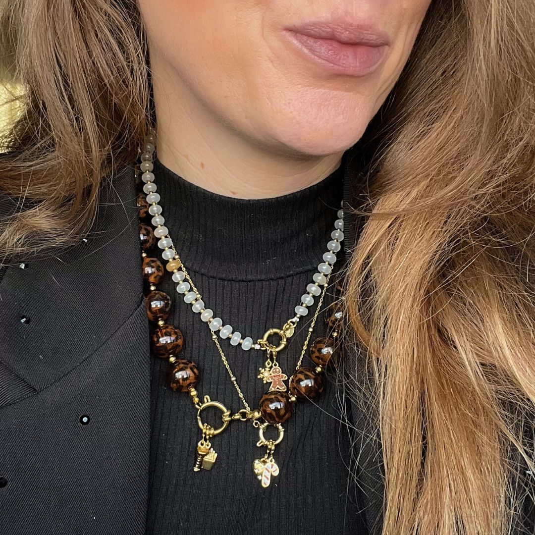 Leopard Glow Necklace | Kralenketting | Panterprint ketting | Sieraden By Frances Falicia