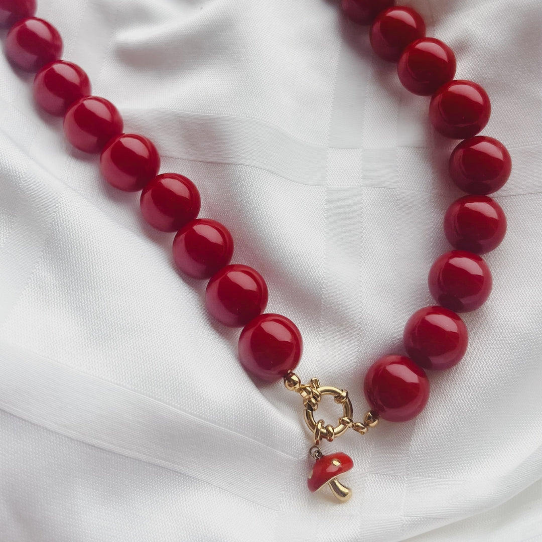 Merlot Muse Necklace | Kralenketting | Rode kralen ketting | Sieraden By Frances Falicia