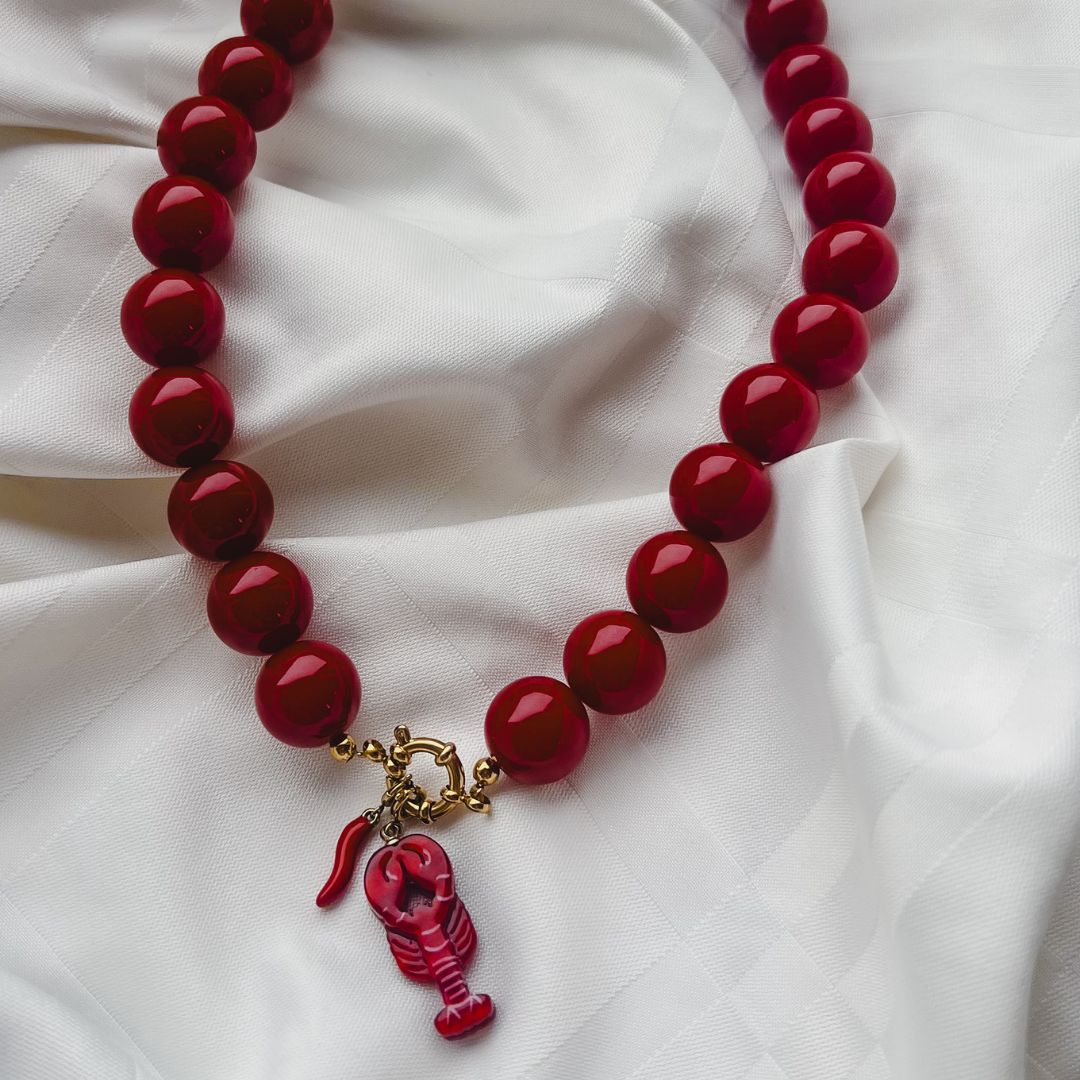 Merlot Muse Necklace | Kralenketting | Rode kralen ketting | Sieraden By Frances Falicia