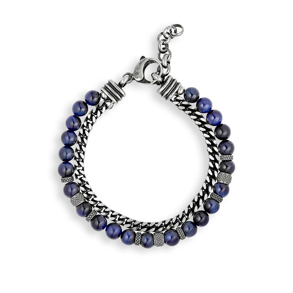 Nocturne Bleu | Robuuste armband met natuursteen | Armbanden heren | By Frances Falicia