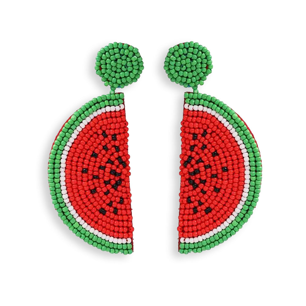 Sugar | Watermeloen oorbellen met kralen | Sieraden By Frances Falicia