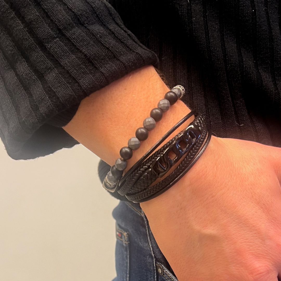 Nuit Profonde | Leren armband heren | Sieraden By Frances Falicia