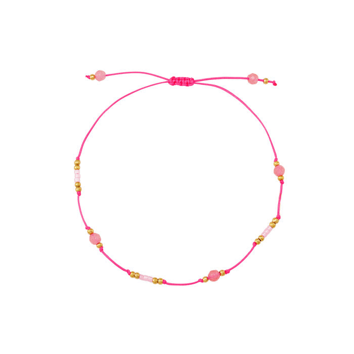bohemian armband | koord armband roze | Frances Falicia