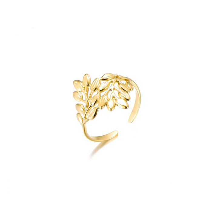 Leaves ring _ Verstelbare ring met blaadjes | Frances Falicia | Stainless steel sieraden