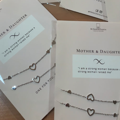 moeder dochter armband hartjes | Frances Falicia